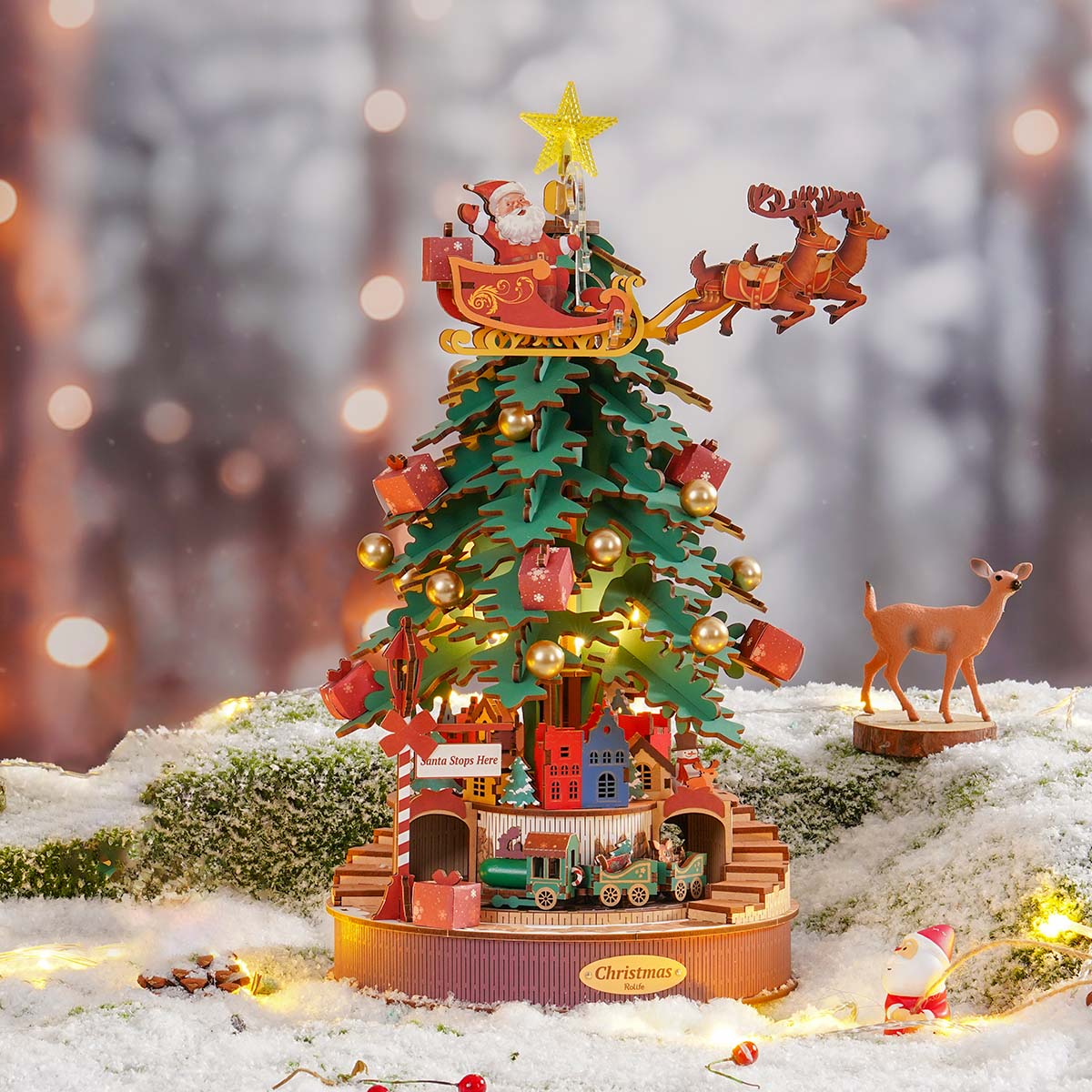 Rolife 3D-Holzpuzzle – Weihnachtsmelodiebaum AMS01 Galeriebild 1