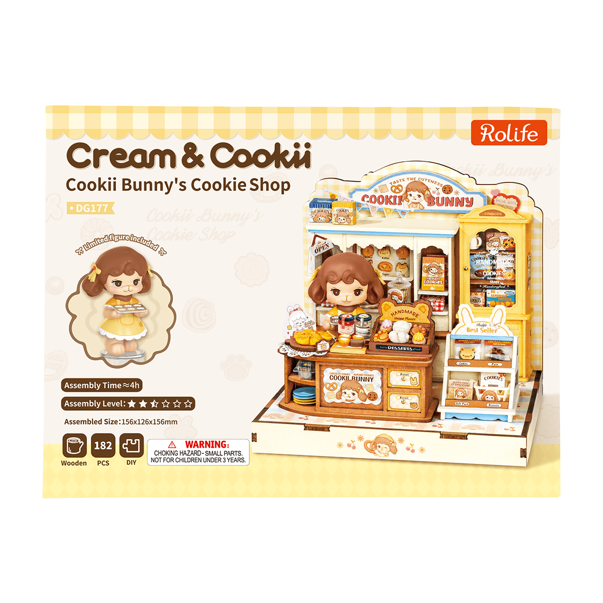 Rolife Cookii Bunny Cookie Shop DG177 Produktpaket mit fertigem Miniaturladen