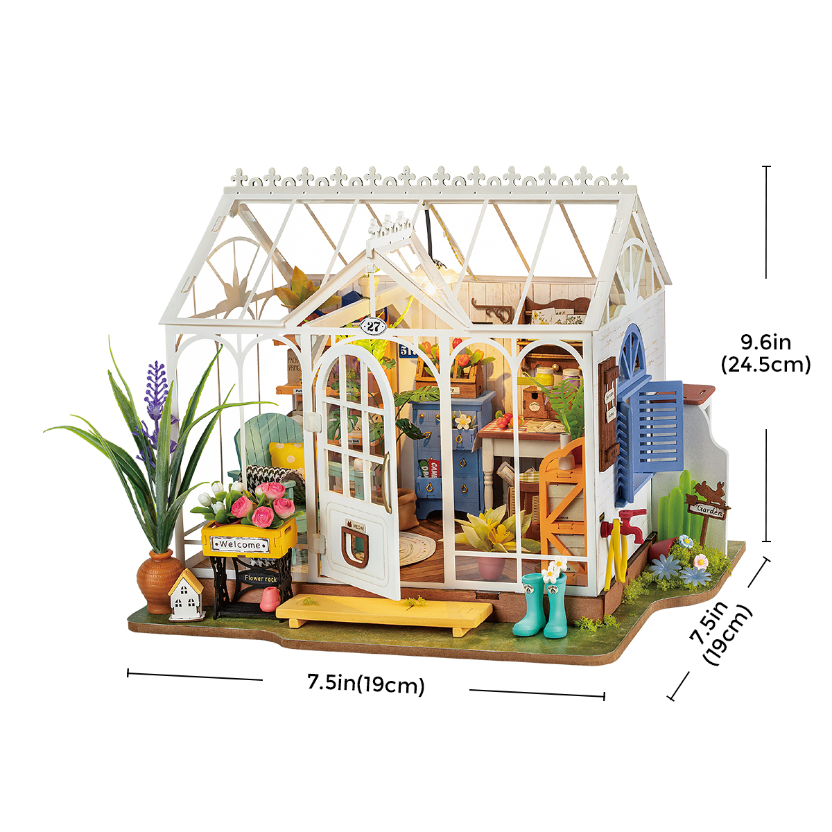 Rolife Miniaturhaus – Dreamy Garden House DG163 Bausatzteile-Layoutgrafik
