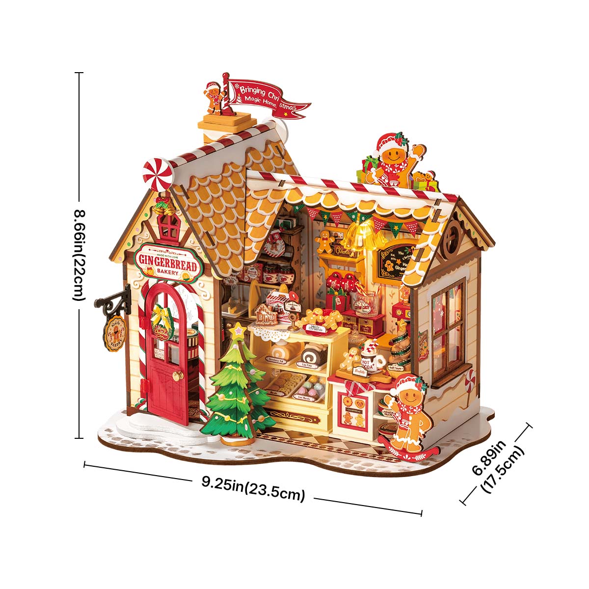 Gingerbread House DG176-Grafik, 23,5 x 17,5 x 22 cm Miniaturhaus