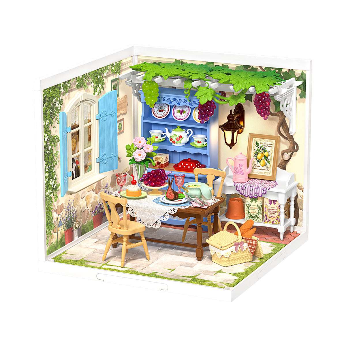 Rolife Mittsommer Dream Yard DW025 weißer Hintergrund Miniatur Raum Produktansicht