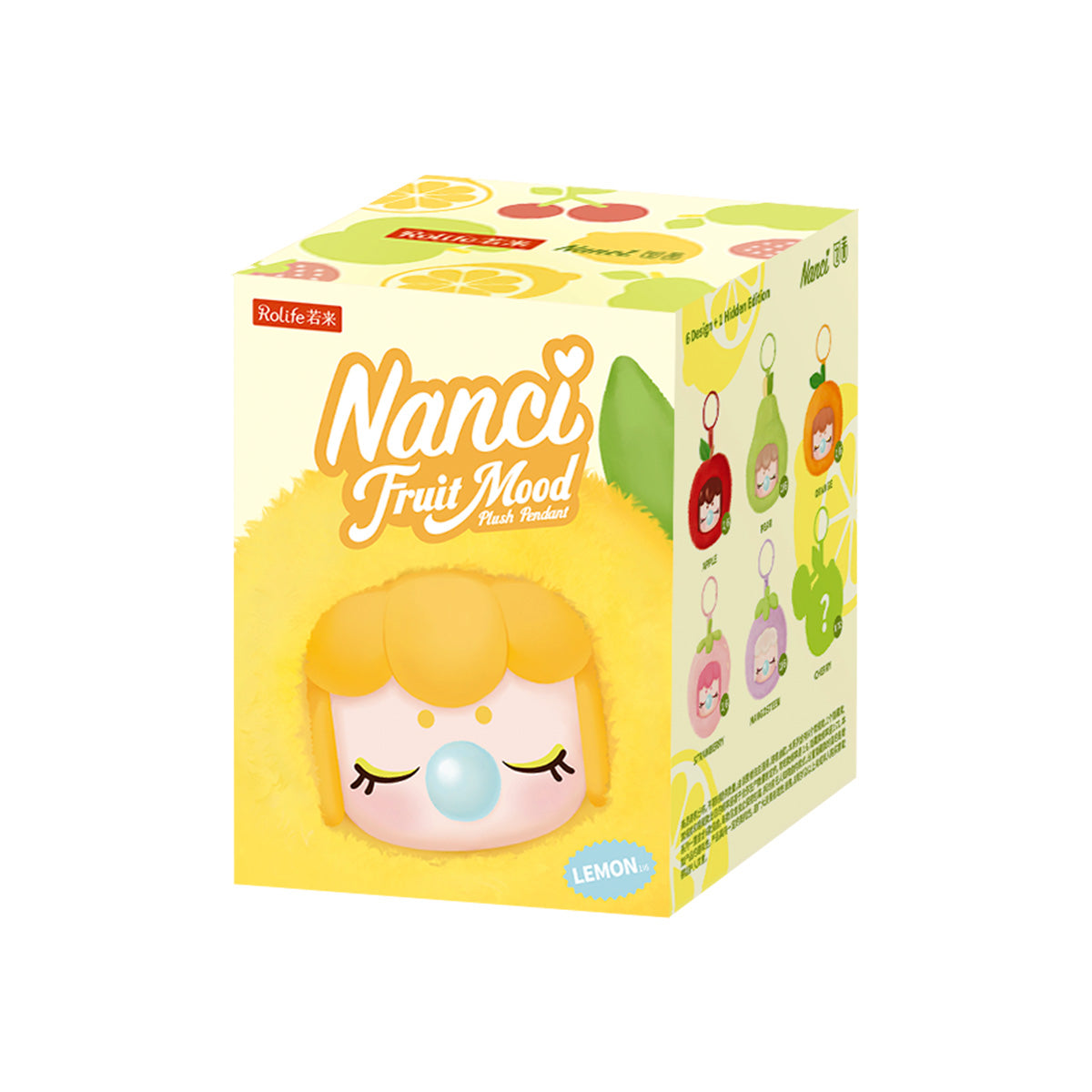 Nanci Fruit Mood, Einzelblindbox-Paket auf weißem Hintergrund.