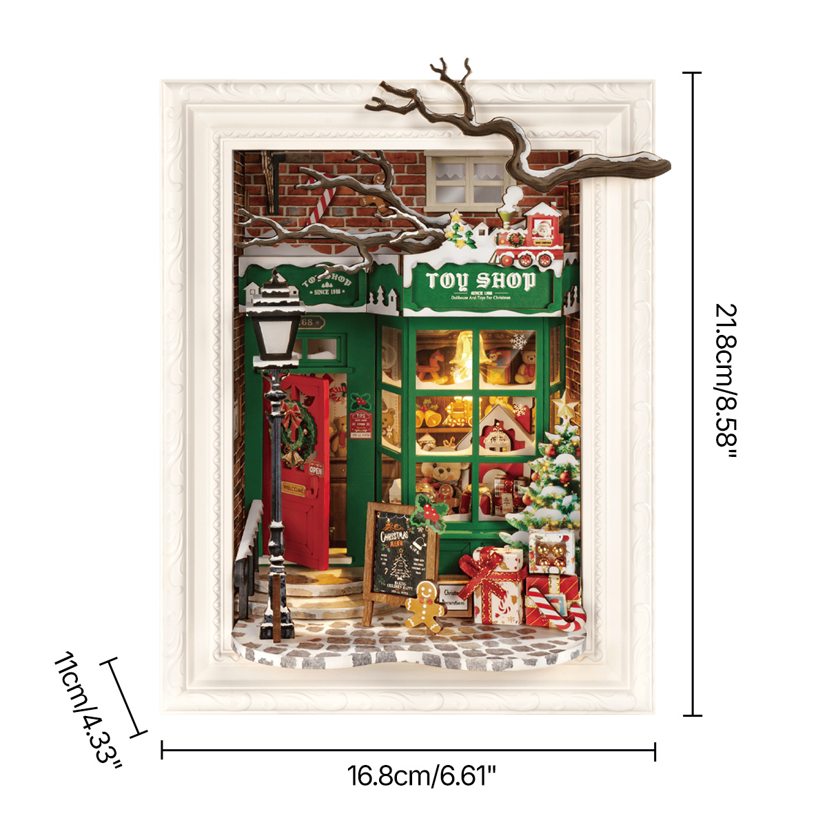 Grafik im Santa's Toy Shop DP006, Storyrahmen 16,8 x 4,5 x 22,8 cm
