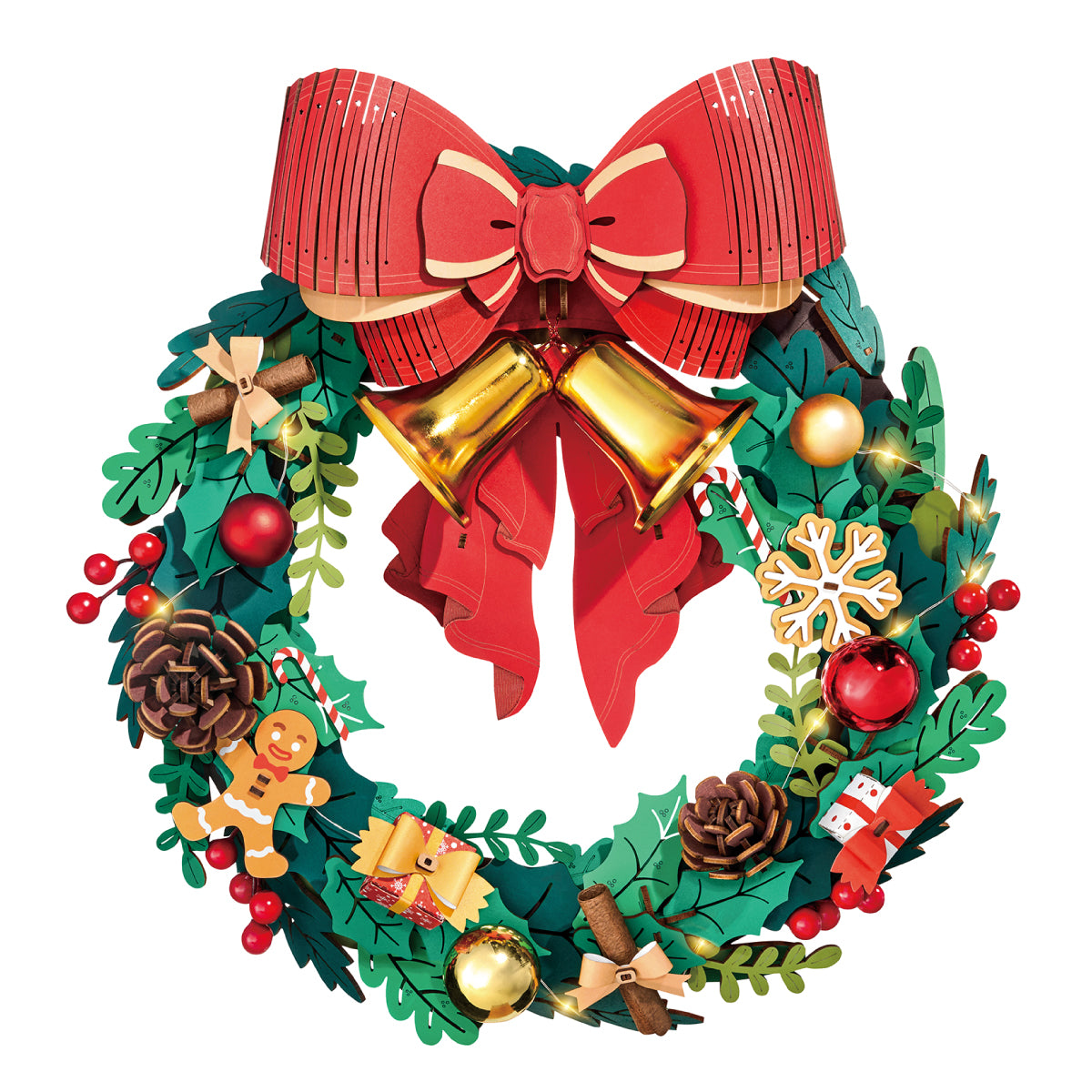 Rolife Weihnachtskranz TGL04 Kranz mit weißem Hintergrund, Produktansicht