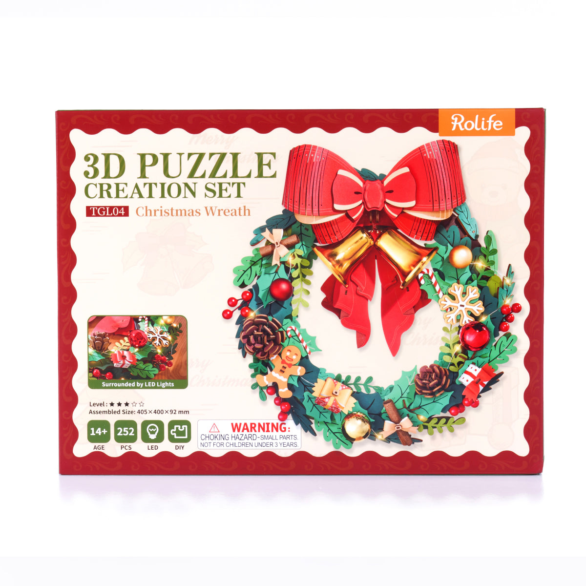 Rolife Weihnachtskranz TGL04 Produktpaket mit fertigem Kranz