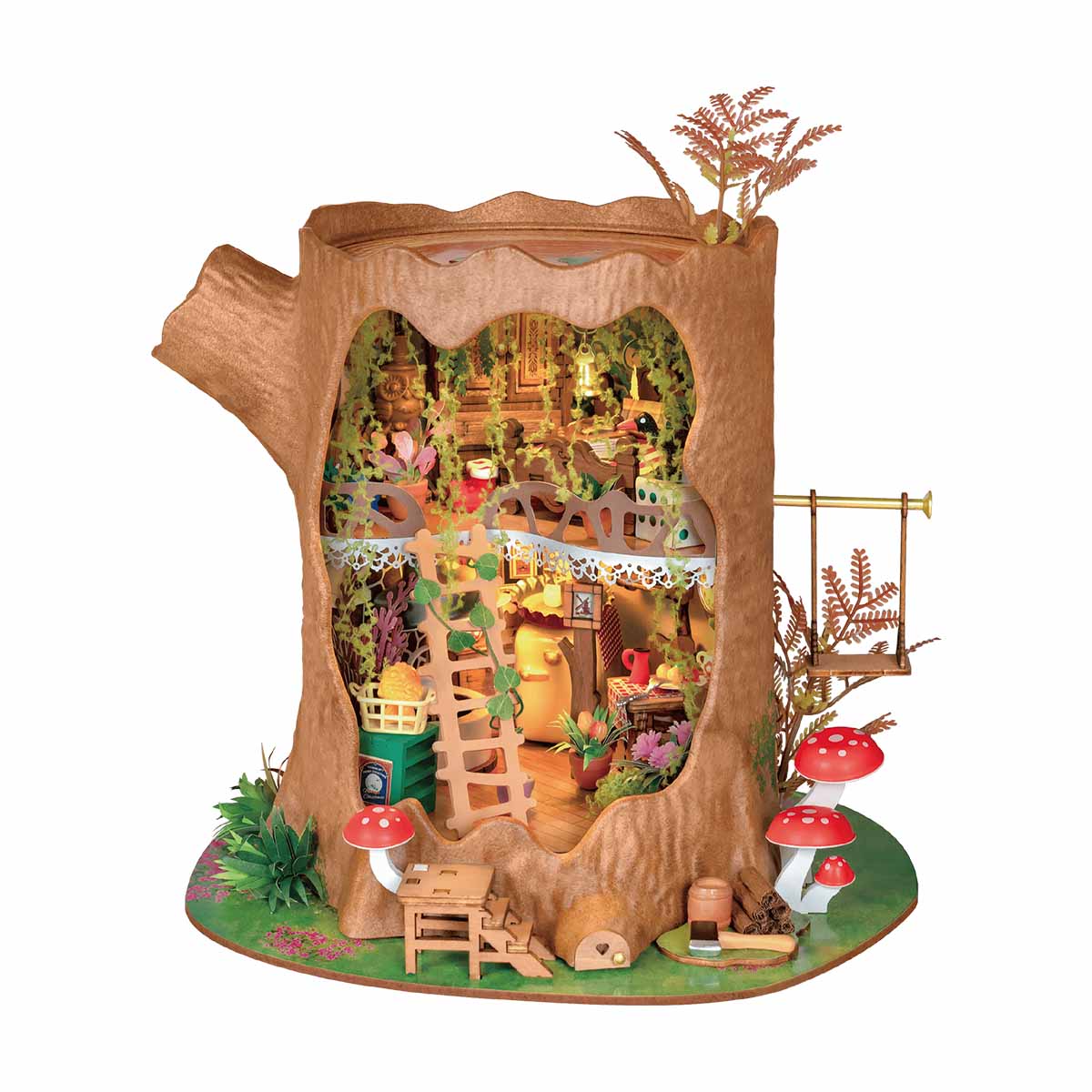 Rolife Fairytale Tree House DG179 Miniatur-Baumhaus mit weißem Hintergrund, Produktansicht