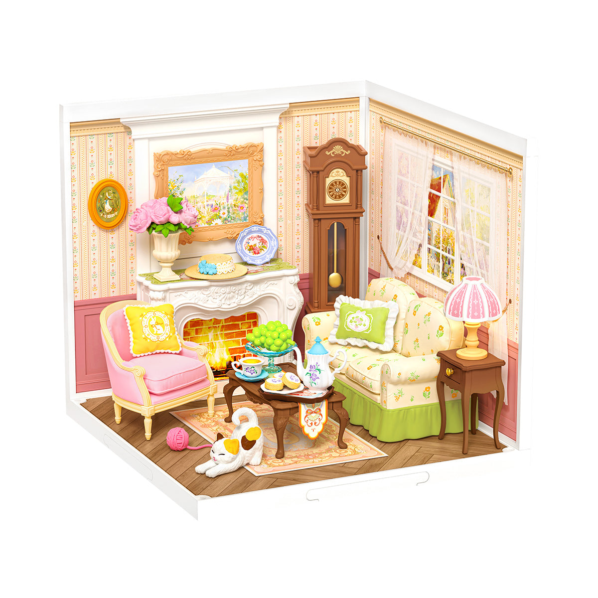 Rolife Holiday Tea Time DW023 weißer Hintergrund Miniaturraum Produktansicht