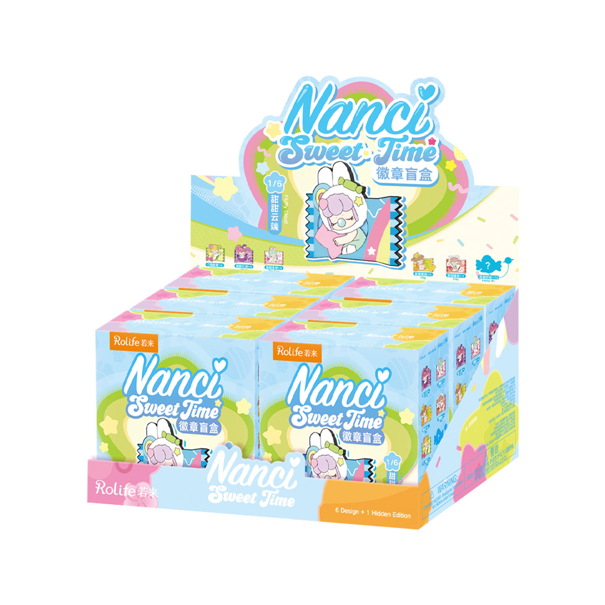 Nanci Sweet Time Badge Blind Box Vitrine auf weißem Hintergrund