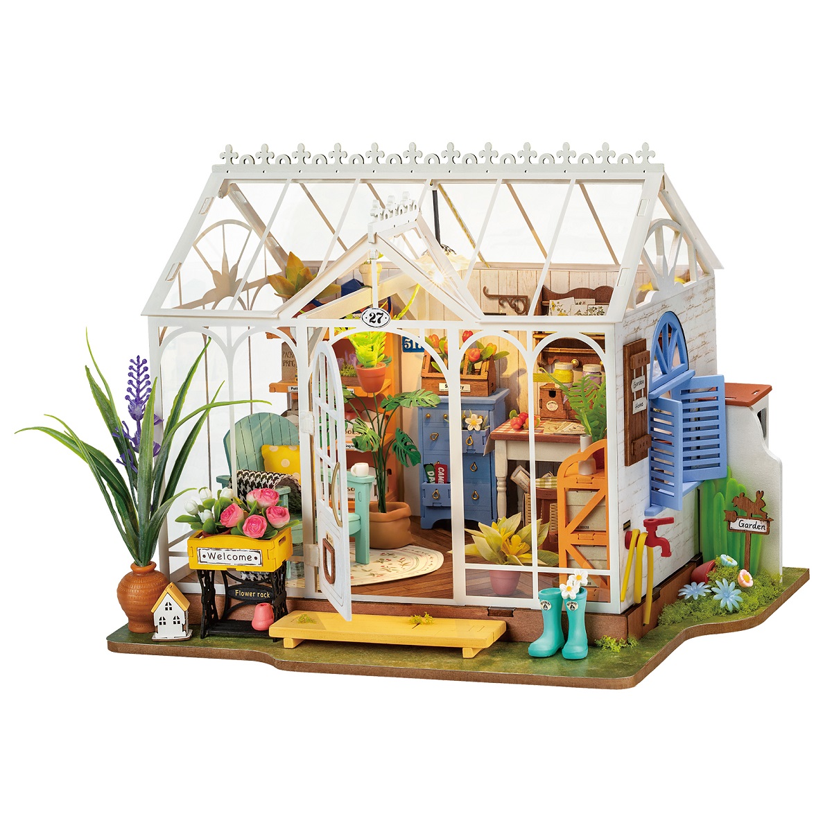 Rolife Miniaturhaus – Dreamy Garden House DG163, Produktansicht mit weißem Hintergrund