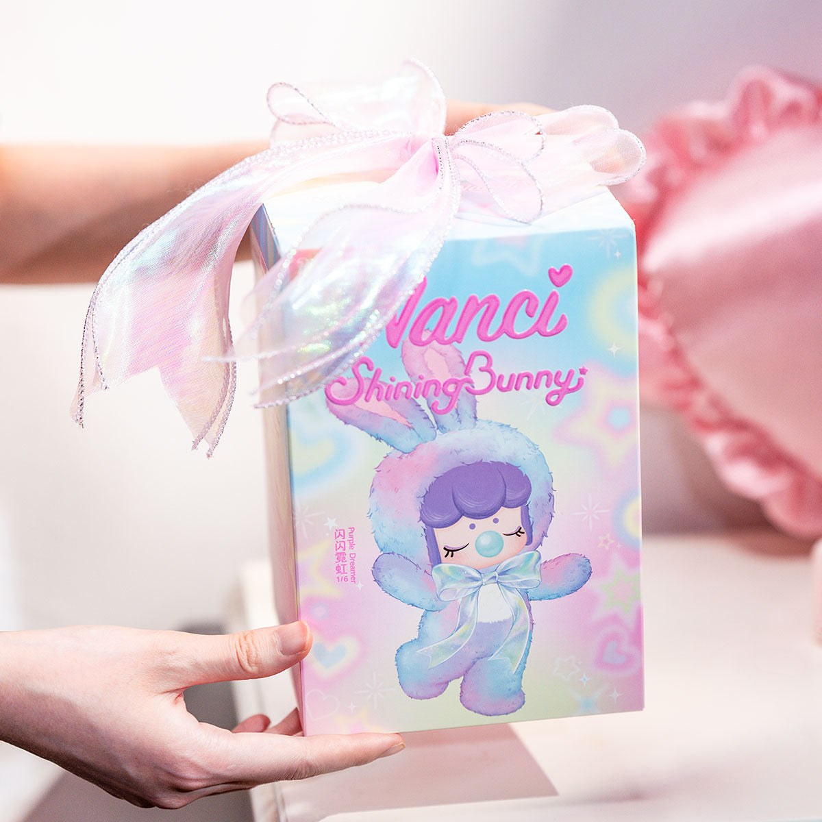 Nanci's Shining Bunny MNBXX Geschenkbox-Verpackung in der Hand gehalten