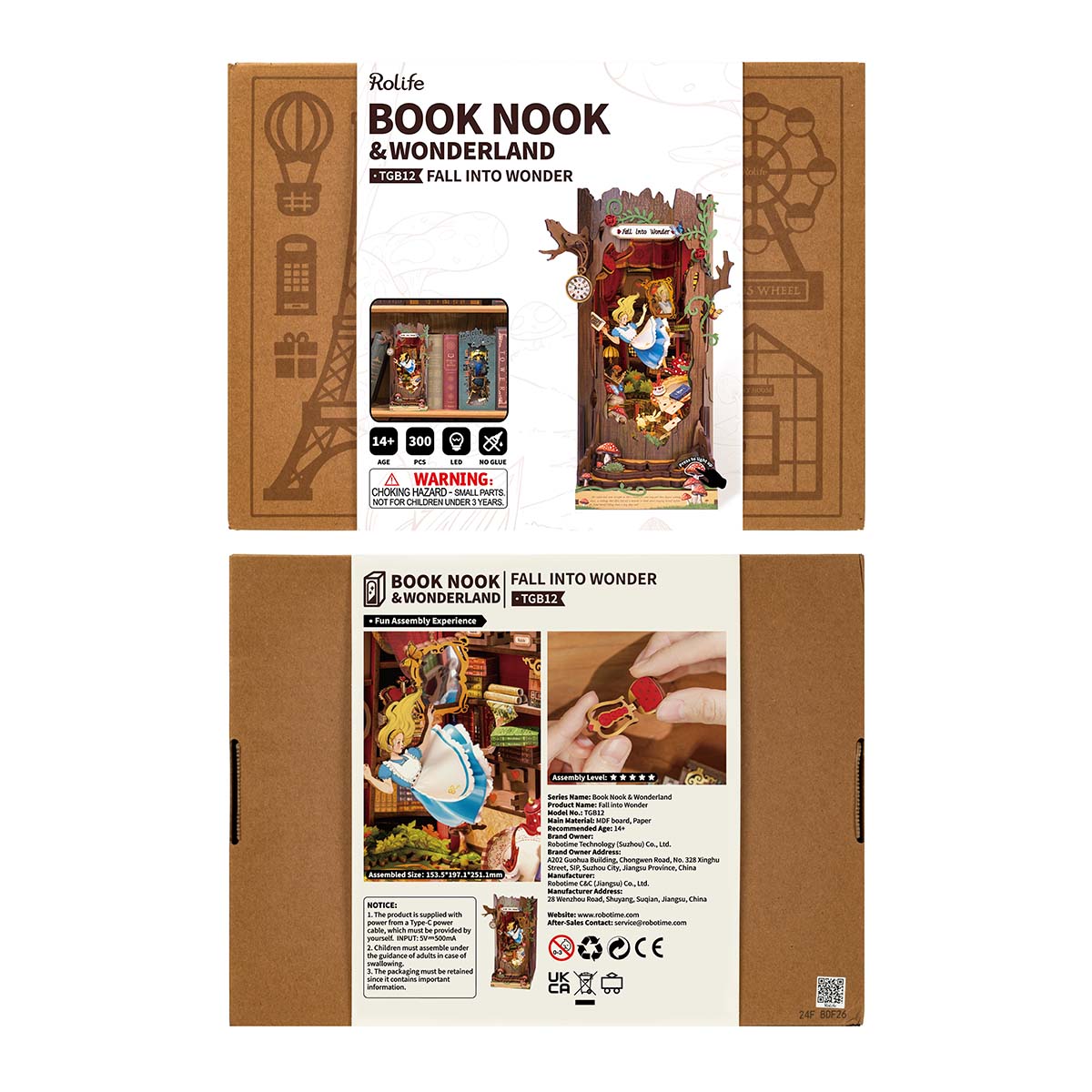 Fall into Wonder TGB12-Paket auf Vorder- und Rückseite mit Produktinformationen