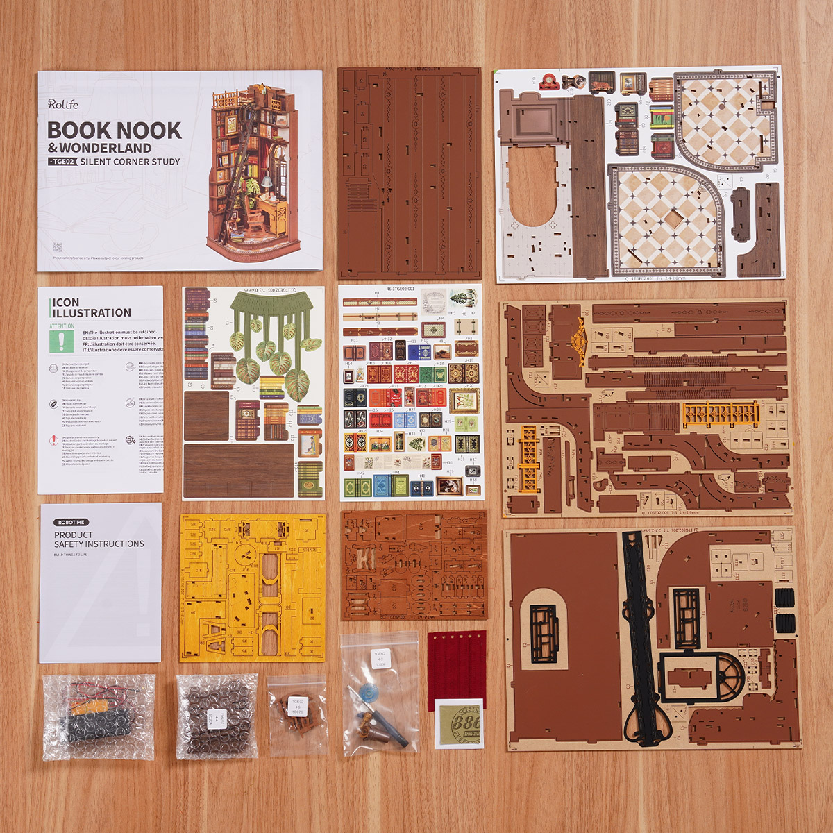 Rolife DIY Book Nook Kit – Silent Corner Study TGE02 Detailansicht
