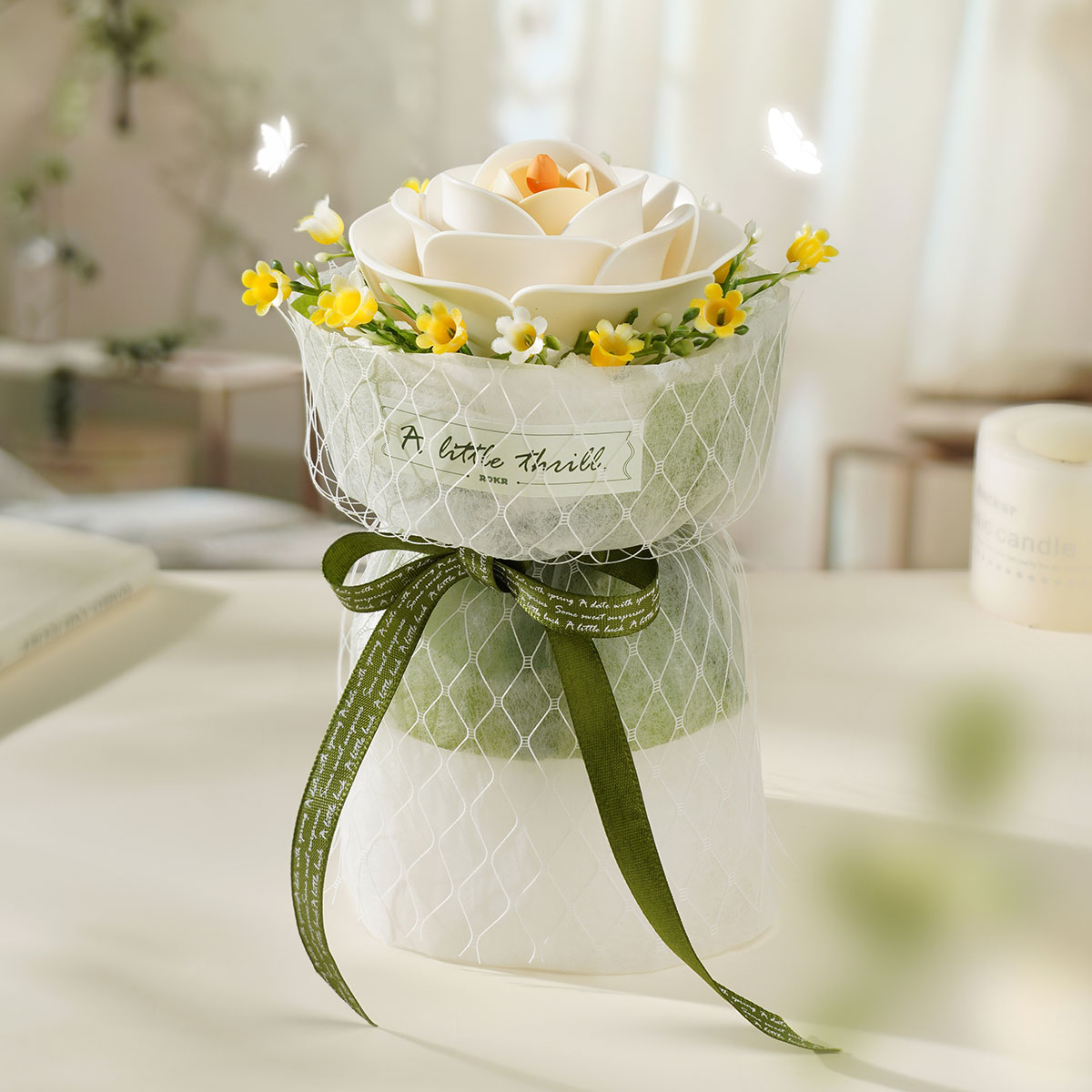 ROKR DIY 3D-puzzelmodel - Witte Camellia AF011 product heldenafbeelding