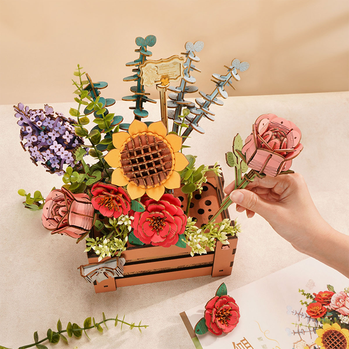 Rowood DIY 3D Puzzel - Houten Bloom Box TW02H galerij afbeelding 5