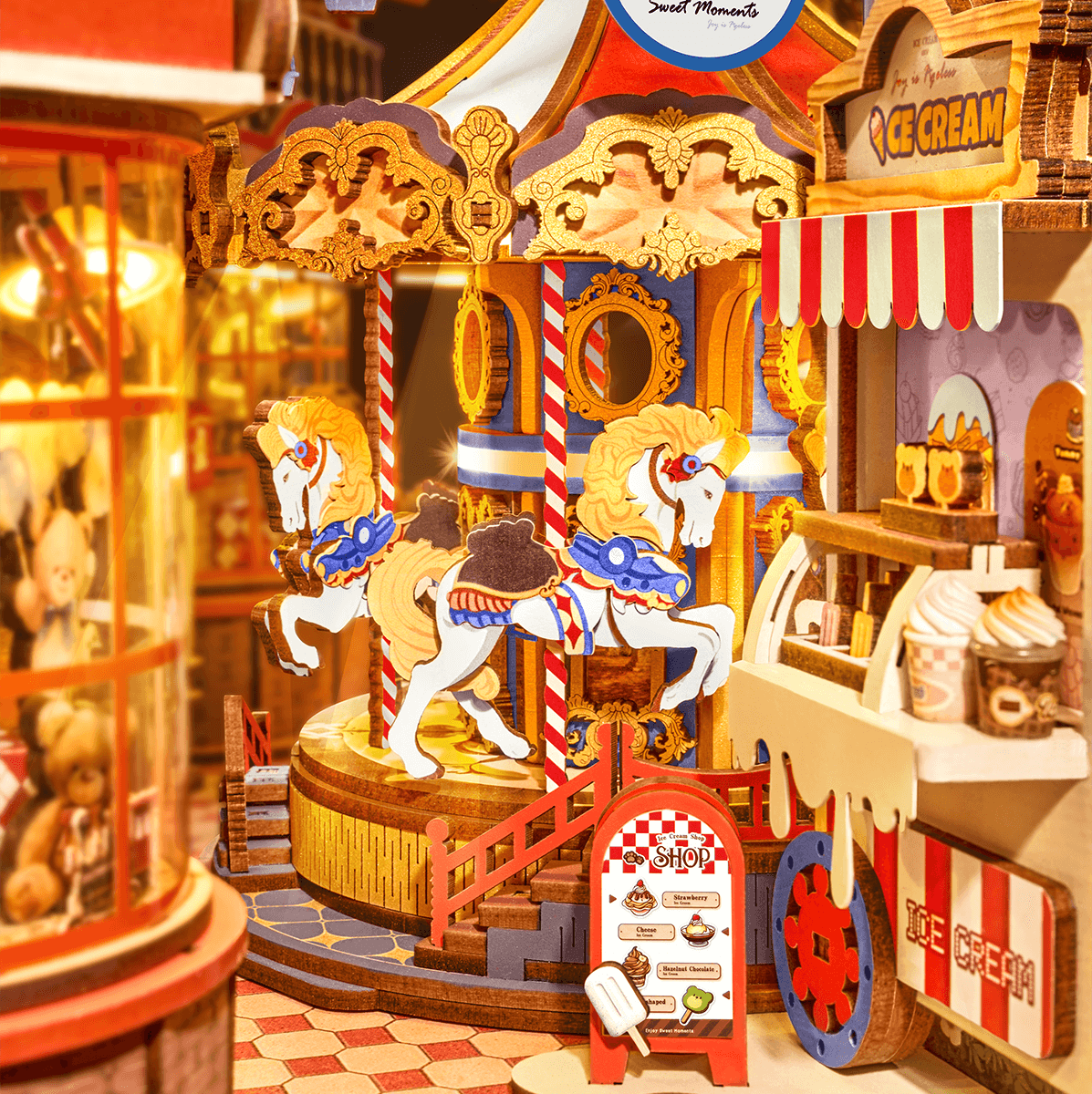 Fairytale Amusement Park TGB17 close-up van de carrousel en kaartverkoopdetails