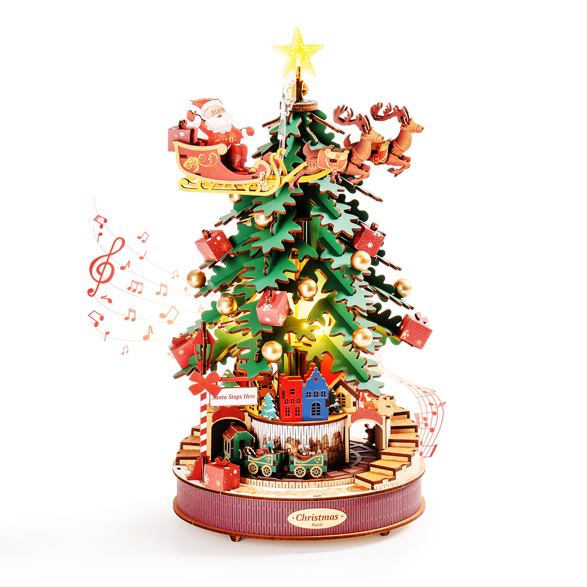 Rolife 3D Houten Puzzel - Kerstmelodieboom AMS01 galerijafbeelding 2
