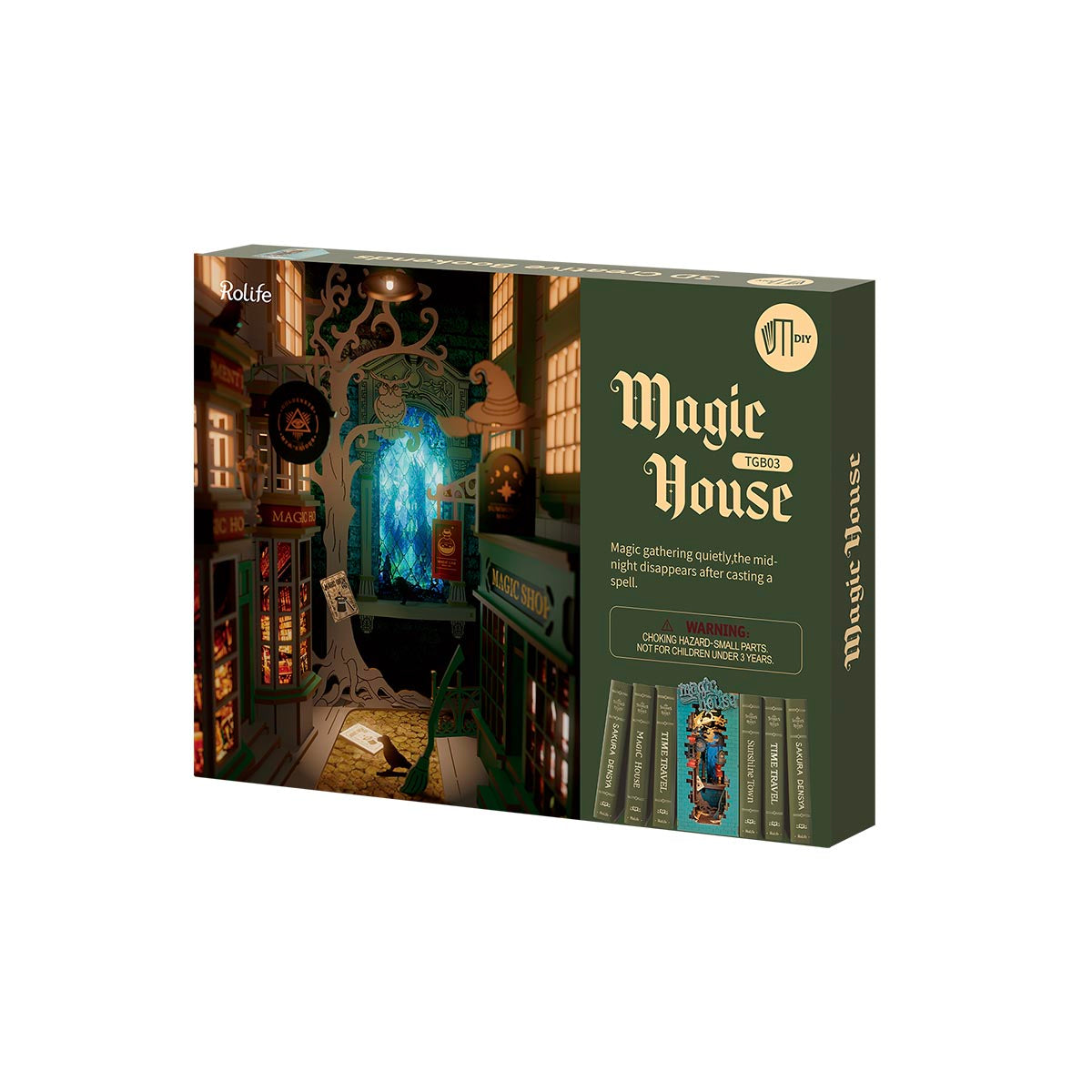 Rolife DIY Book Nook Kit Magic House TGB03 productpakketdoos