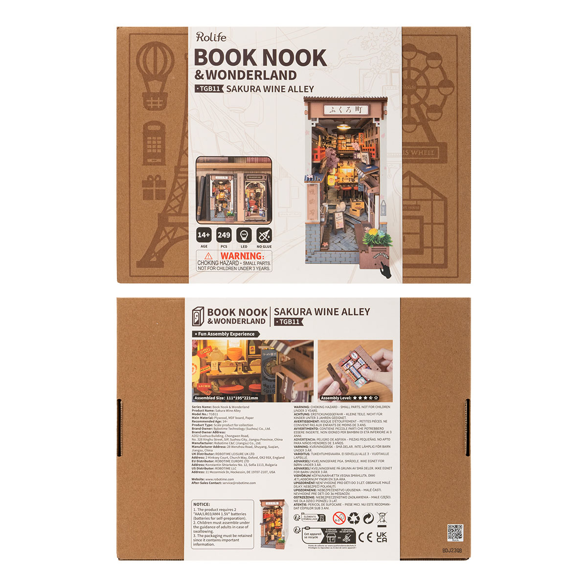Rolife DIY Book Nook Kit - Sakura Wine Alley TGB11 galerij afbeelding 7