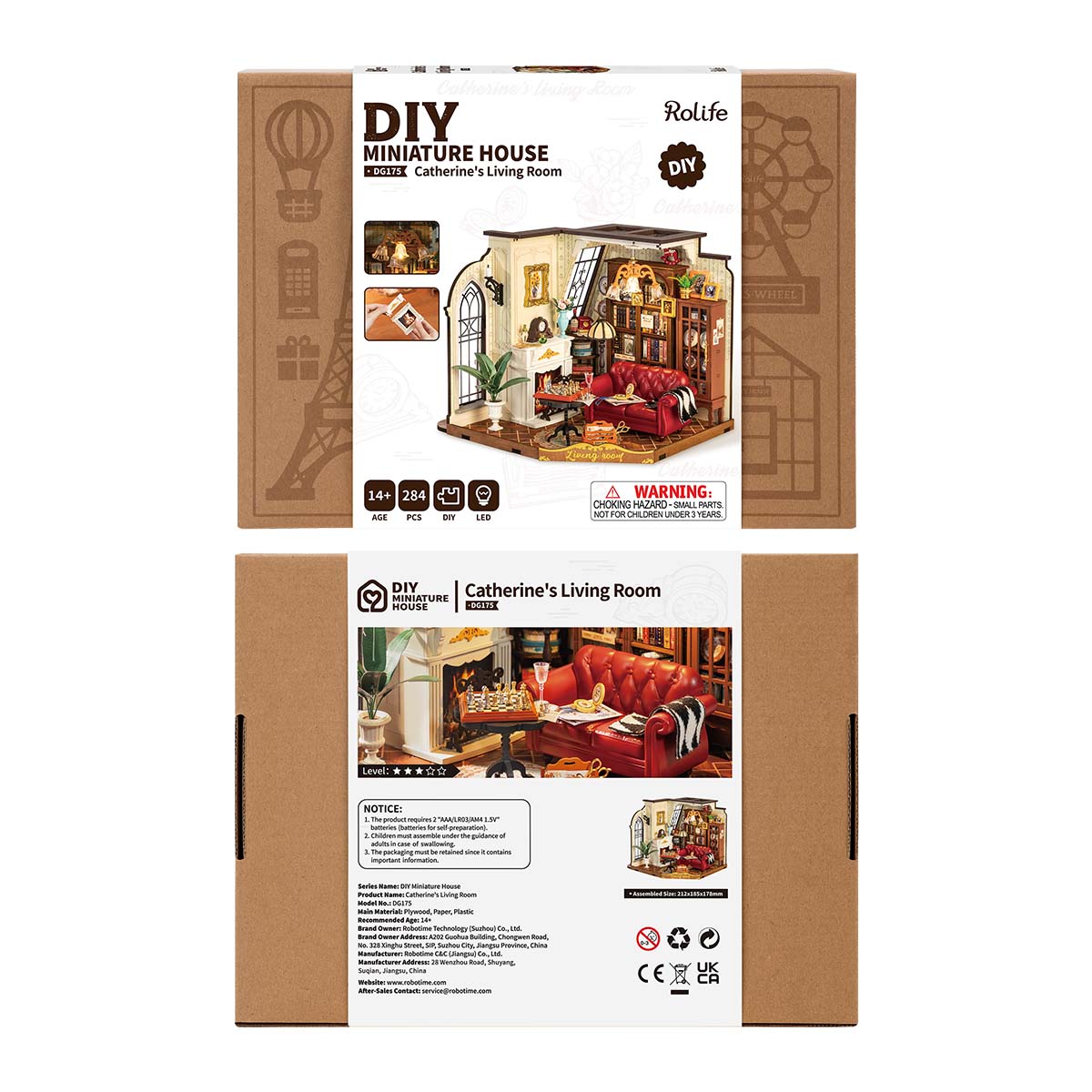 Rolife Catherine's Living Room DG175 productpakket met voltooid miniatuurhuis