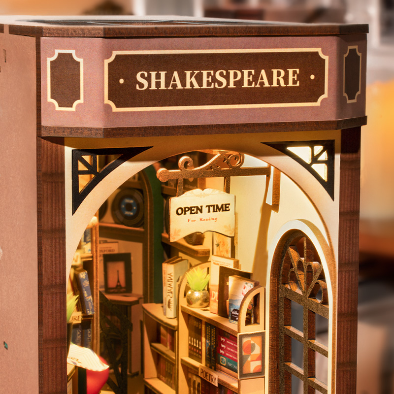 Rolife DIY Book Nook Kit - Boekhandel TGB07 vooraanzicht winkelpui