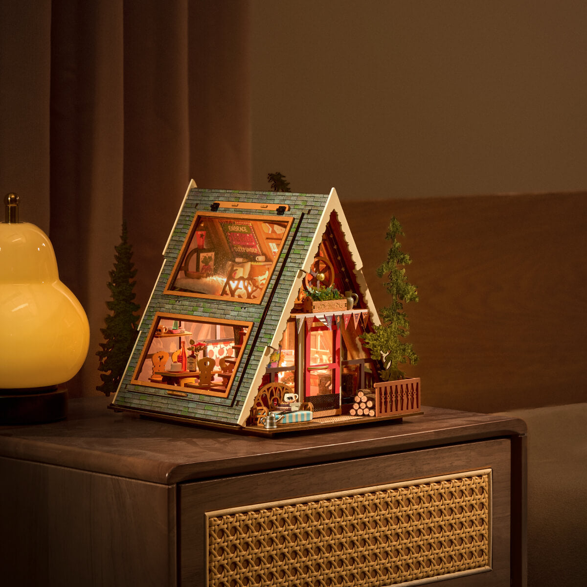 A-Frame Cabin DG181 warme tafelbladscène