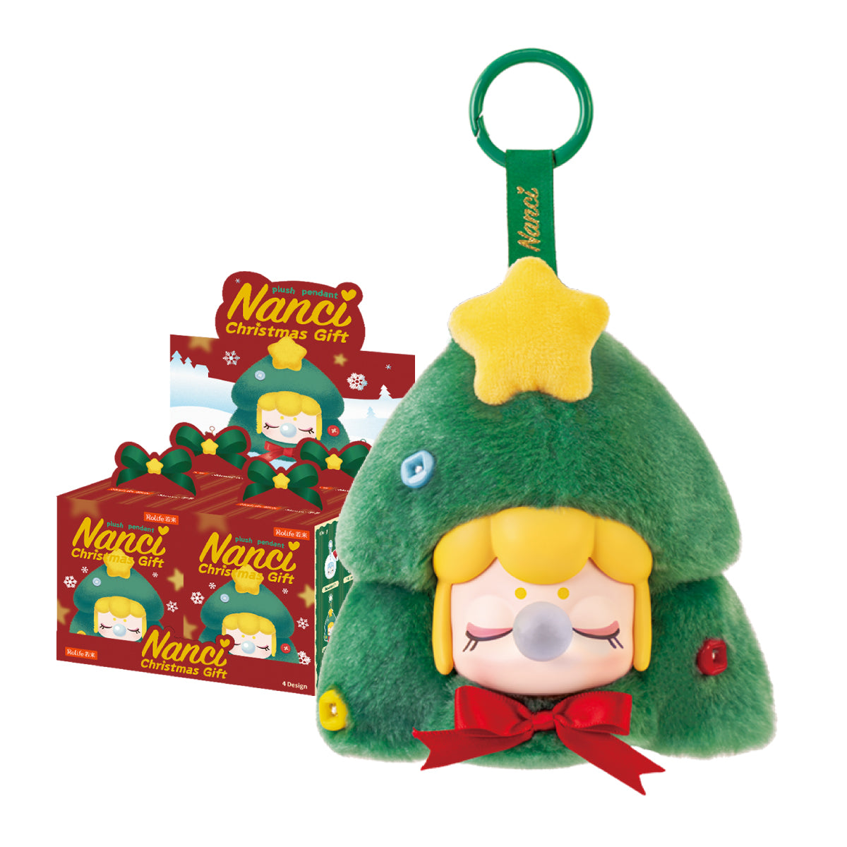 Rolife Nanci Kerstcadeau pluche hanger met displaydoos op witte achtergrond