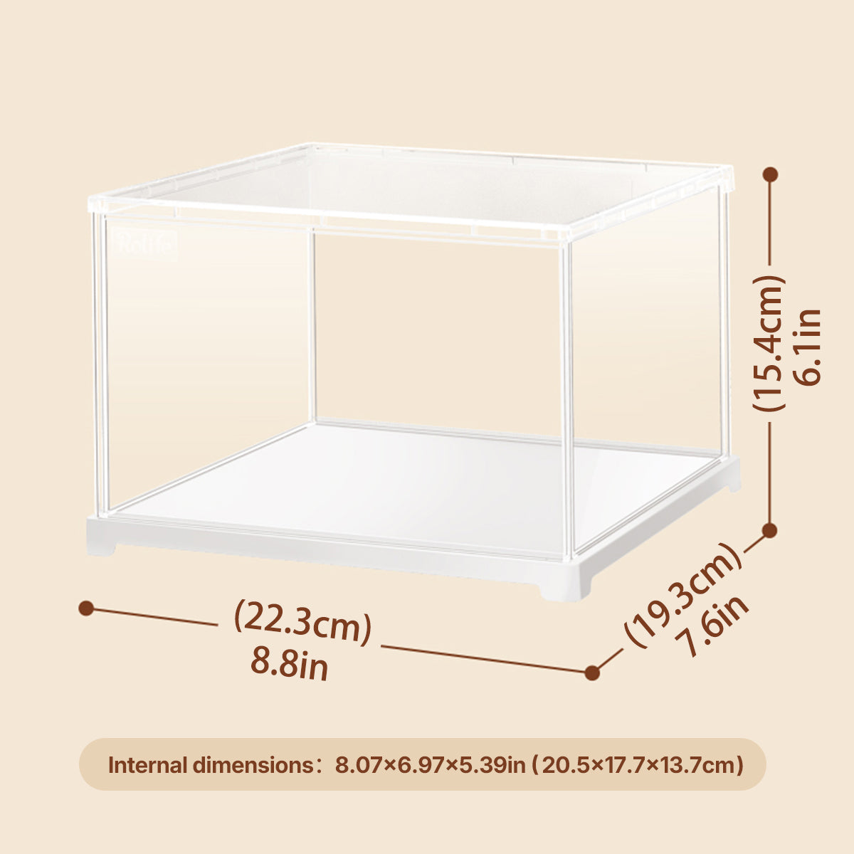 DF04L formaat afbeelding, 22,3 x 19,3 x 15,4 cm acryl displaydoos
