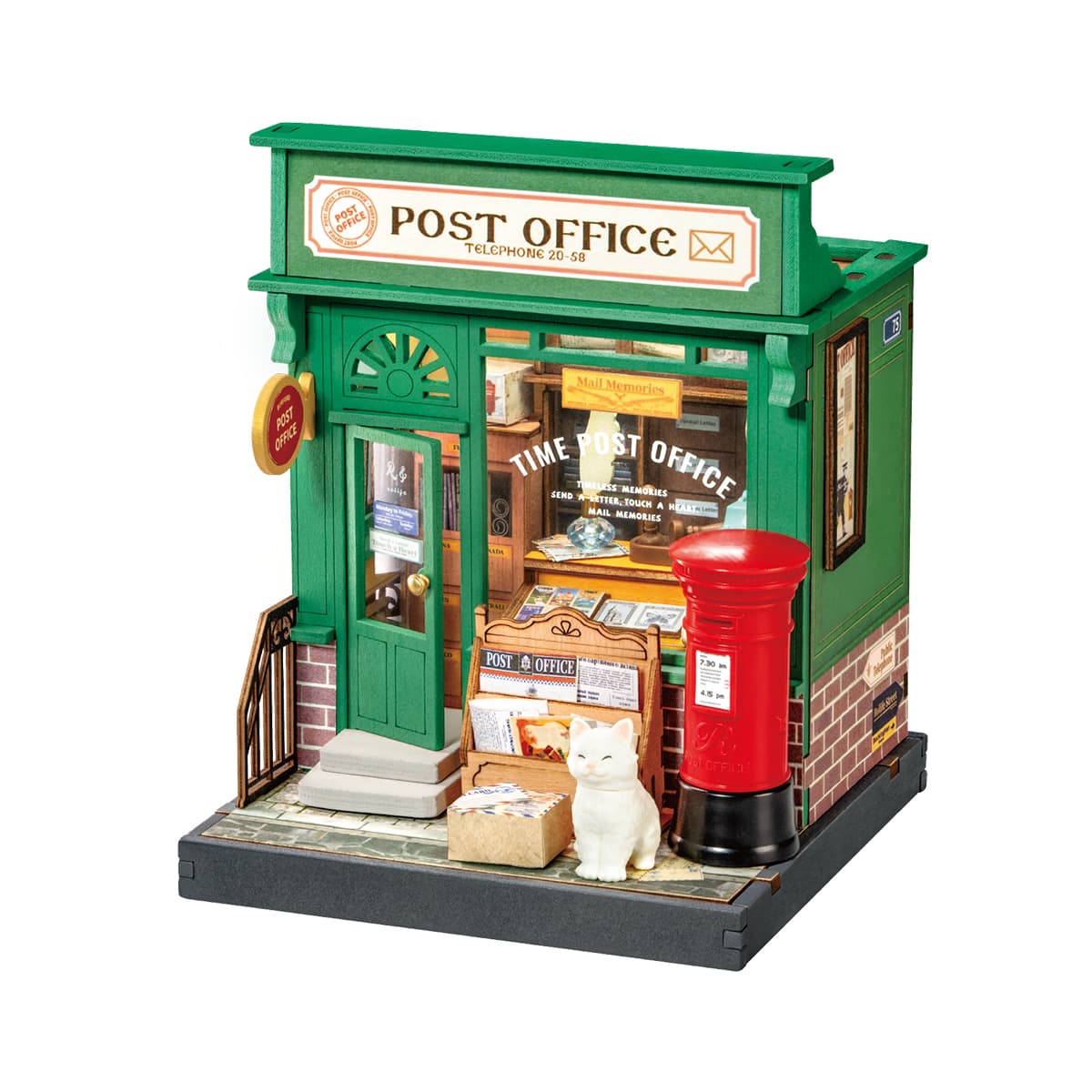Rolife DIY Miniatuurhuis - Century Post Office DS037 witte achtergrond productweergave
