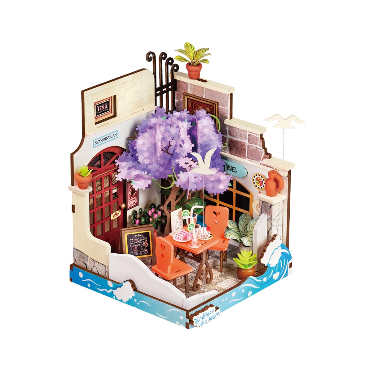 Rolife DIY miniatuurhuis - Sea Holiday Restaurant DS039 witte achtergrond productweergave