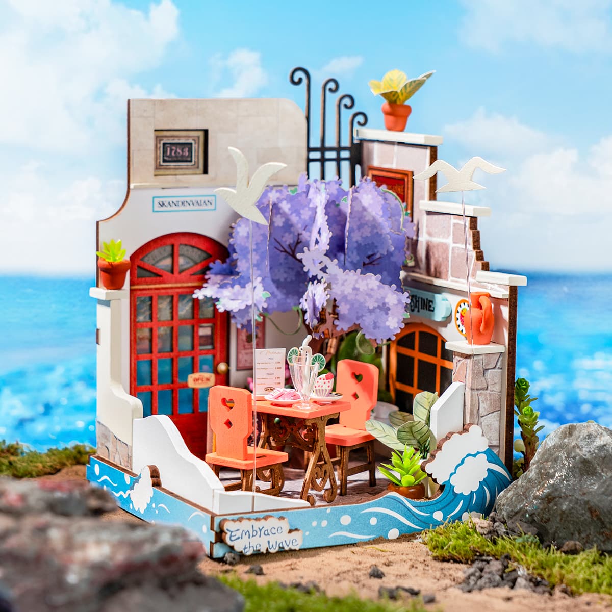 Rolife DIY Miniatuurhuis - Sea Holiday Restaurant DS039 scène aan zee