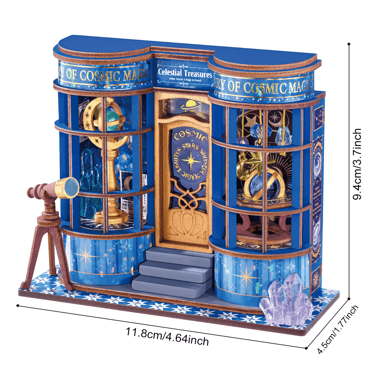 Magic Astronomy Shop DS048 formaat grafisch, 11,8 x 4,5 x 9,4 cm afgewerkt miniatuurhuis