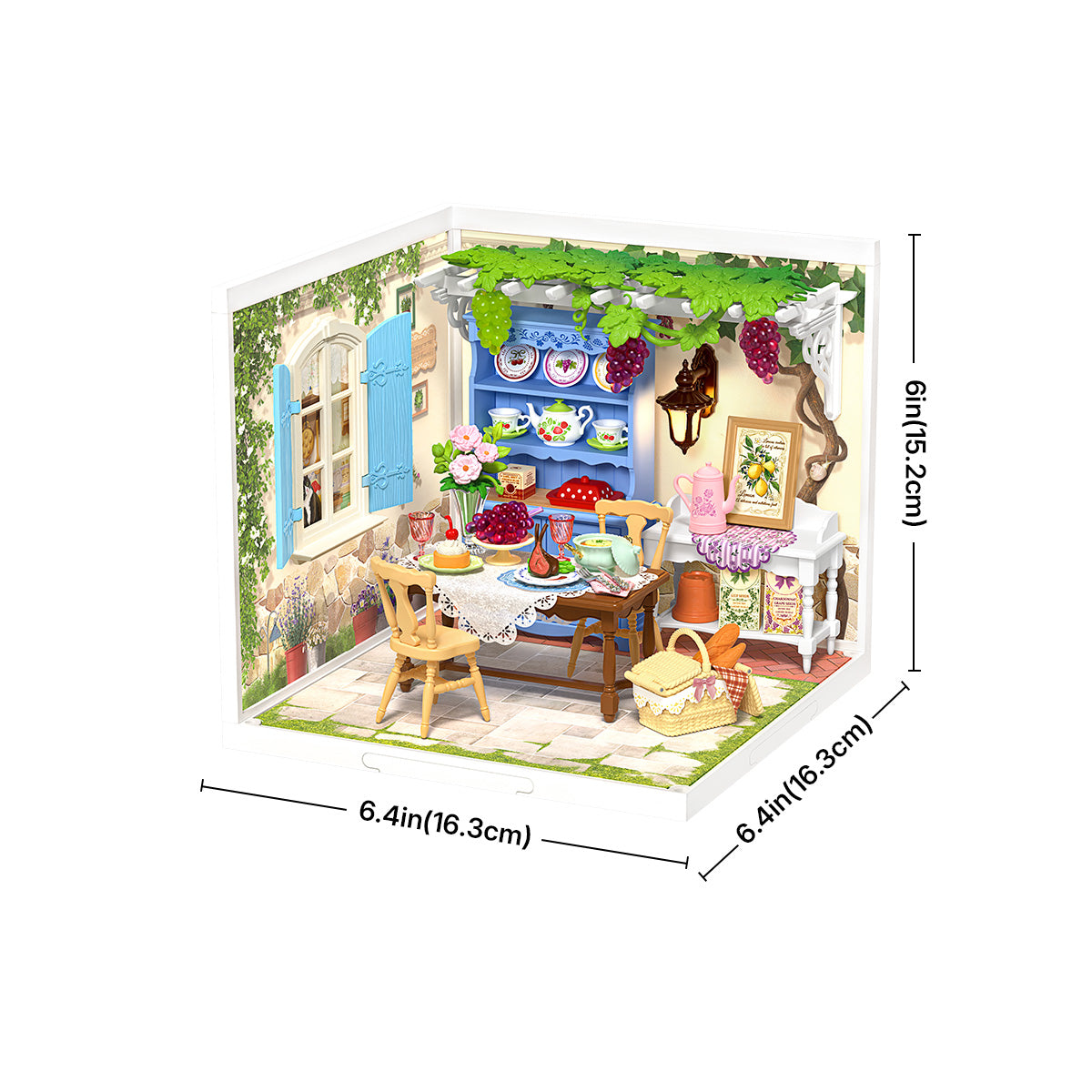 Midsummer Dream Yard DW025 grafisch formaat, miniatuurkamer van 16,3 x 16,3 x 15,2 cm
