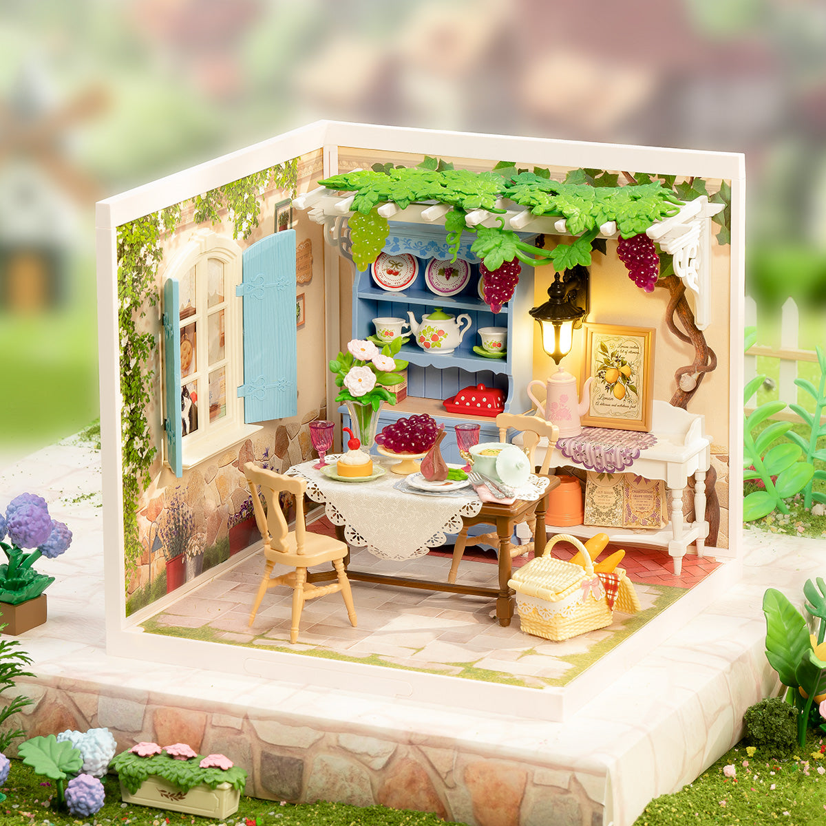 Midsummer Dream Yard DW025 miniatuurkamer in een zacht buitenbeeld
