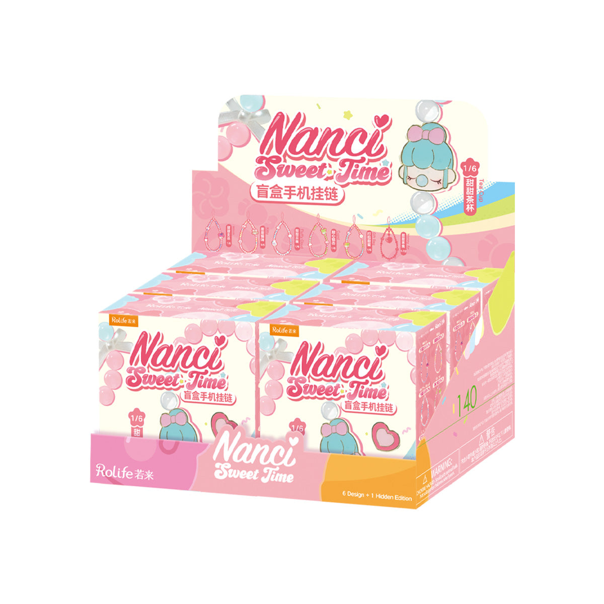 Nanci Sweet Time telefoonkoord blind box vitrine op witte achtergrond