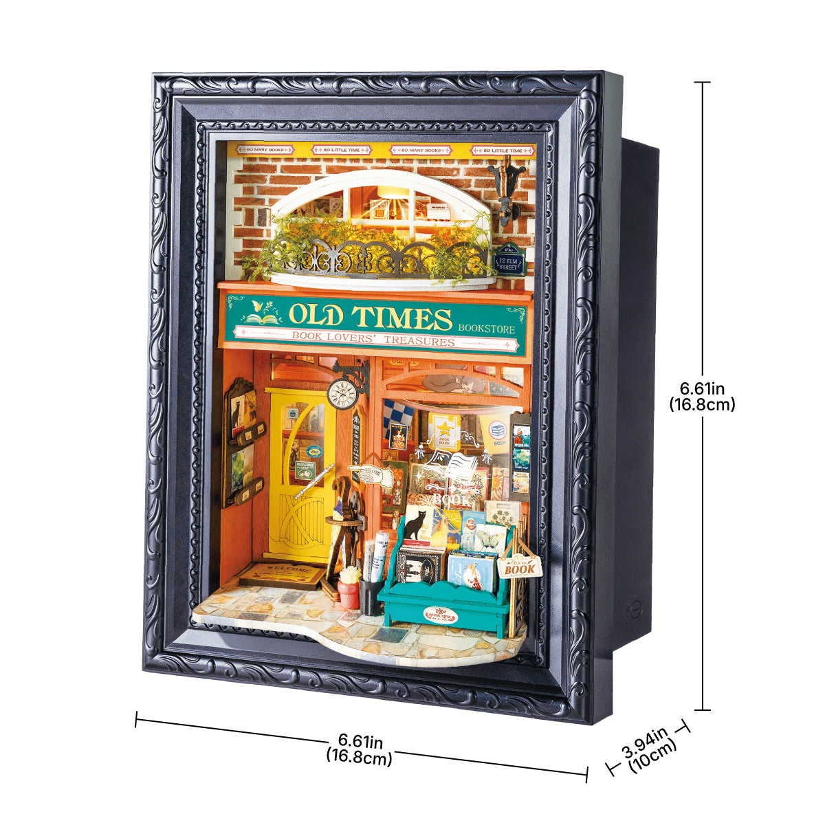 Old Times Bookstore DP004 grafisch formaat, 21,6 x 4,8 x 16,6 cm verhaallijst