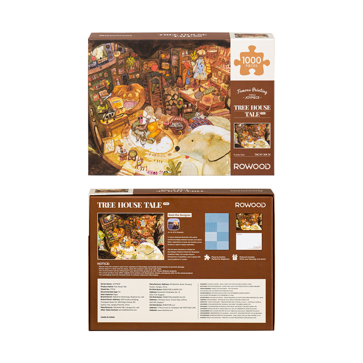 Rowood Tree House Tale PT010 productpakket met puzzelillustraties en doos