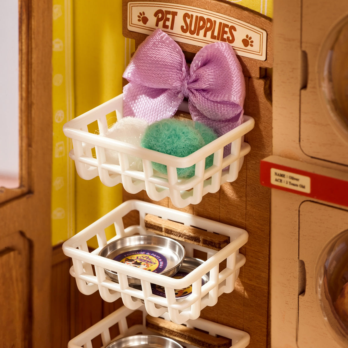 Rolife Fluffy Friends Store DIY Miniatuurhuis close-up detailafbeelding