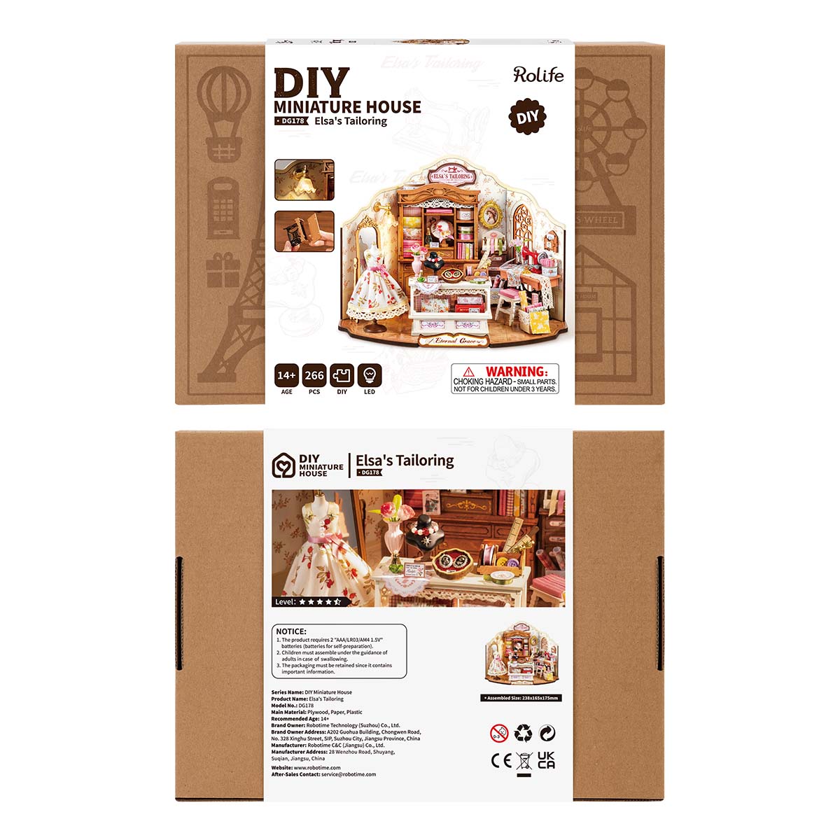 Rolife Elsa's Tailoring DG178 productpakket met voltooid miniatuurhuis