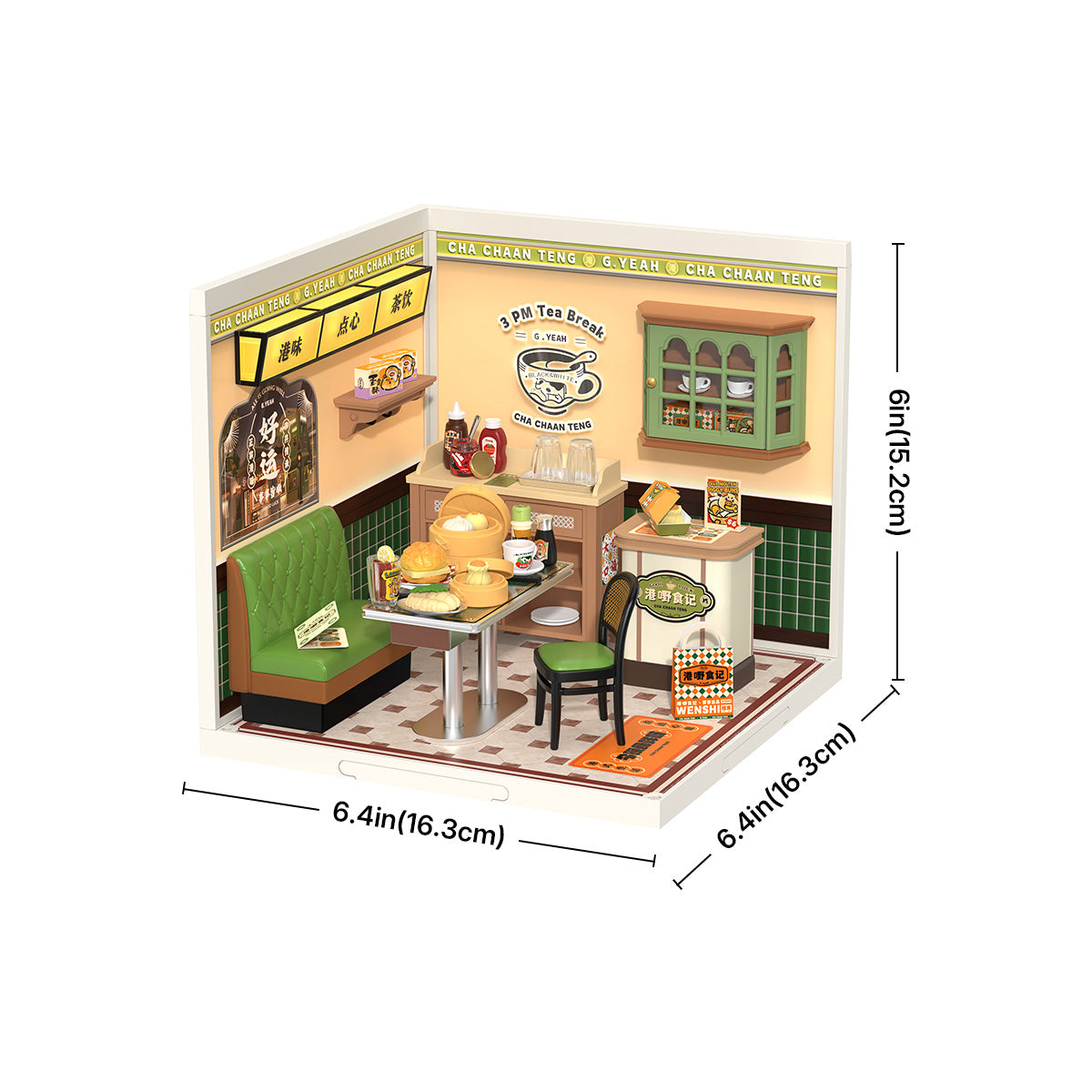Hong Kong Bites Cafe DW021 formaat afbeelding, 16,3 x Miniatuurkamer van 16,3 x 15,2 cm