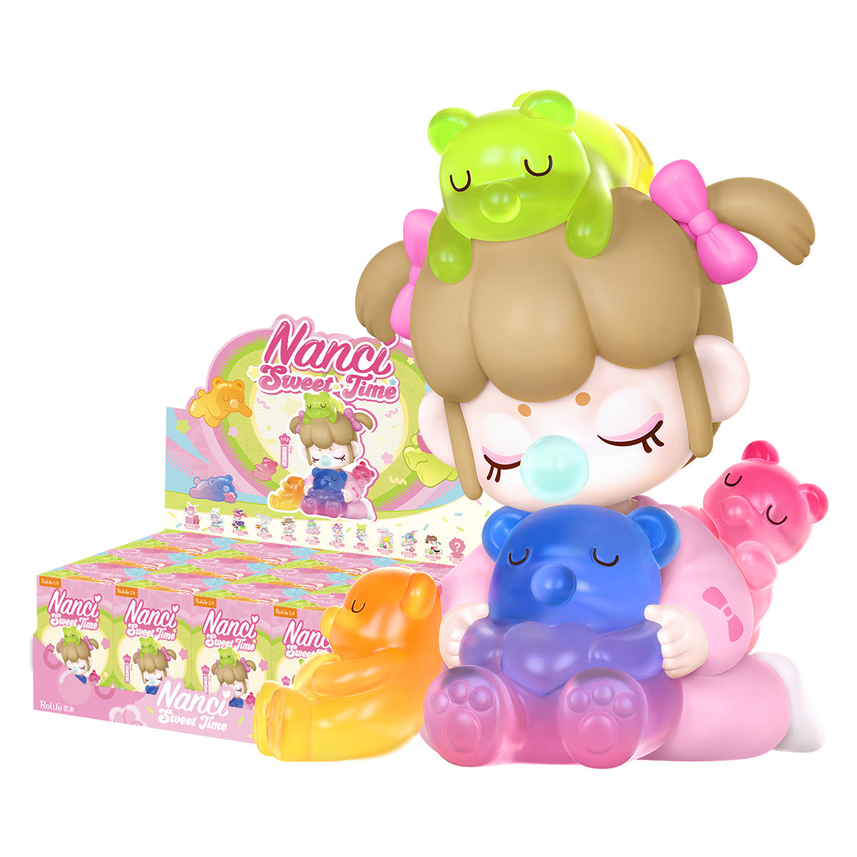 Nanci Sweet Time aanbevolen figuur met vitrine op witte achtergrond