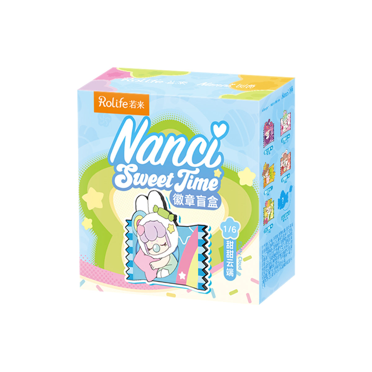 Nanci Sweet Time enkele badge blinde doosverpakking op witte achtergrond