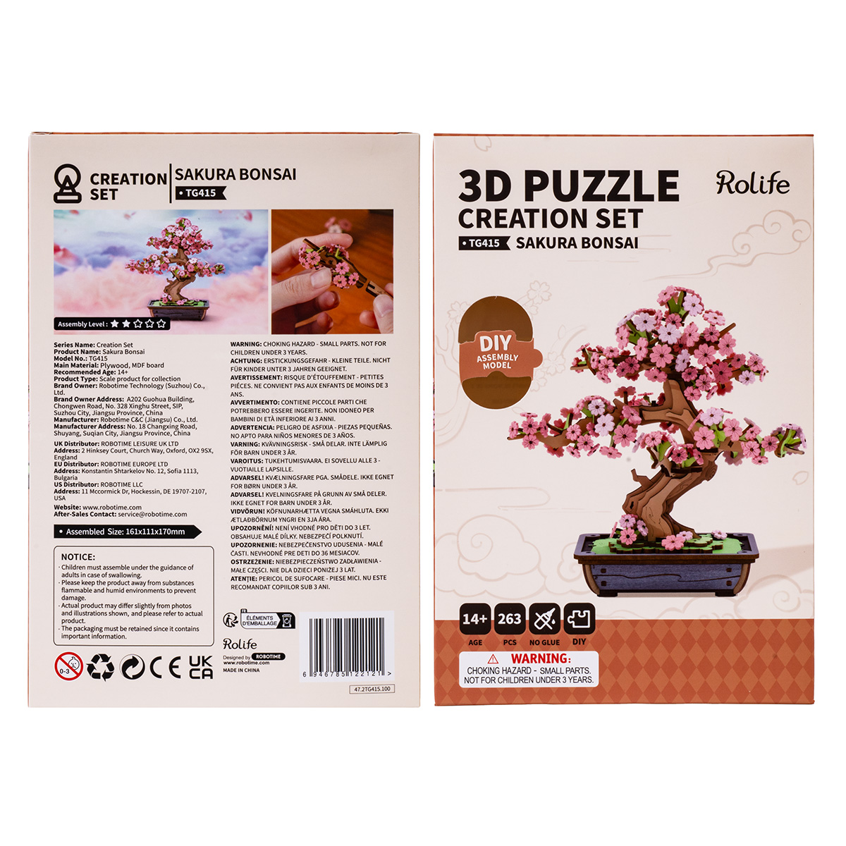 Rolife 3D Houten Puzzel - Sakura Bonsai TG415 galerij afbeelding 8