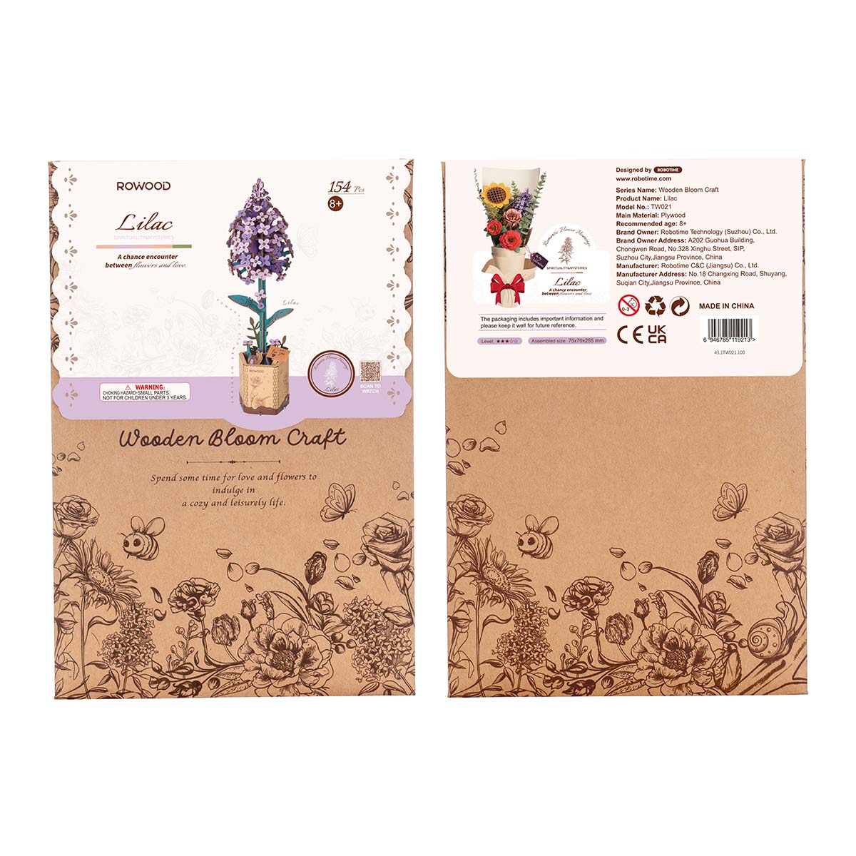Rowood DIY Houten bloem Lila TW021 galerij afbeelding 6