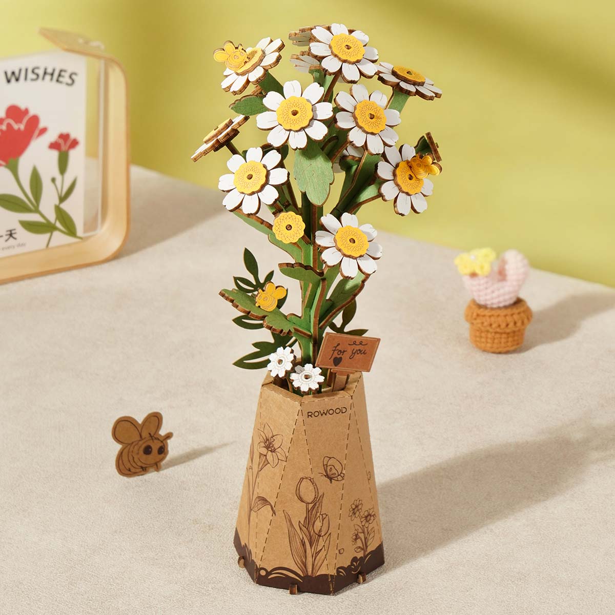 Rowood DIY Houten Bloem Kamille TW061 product hero afbeelding