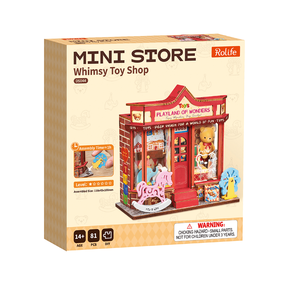 Rolife Whimsy Toy Shop DS044 productpakket met voltooide miniatuur speelgoedwinkel