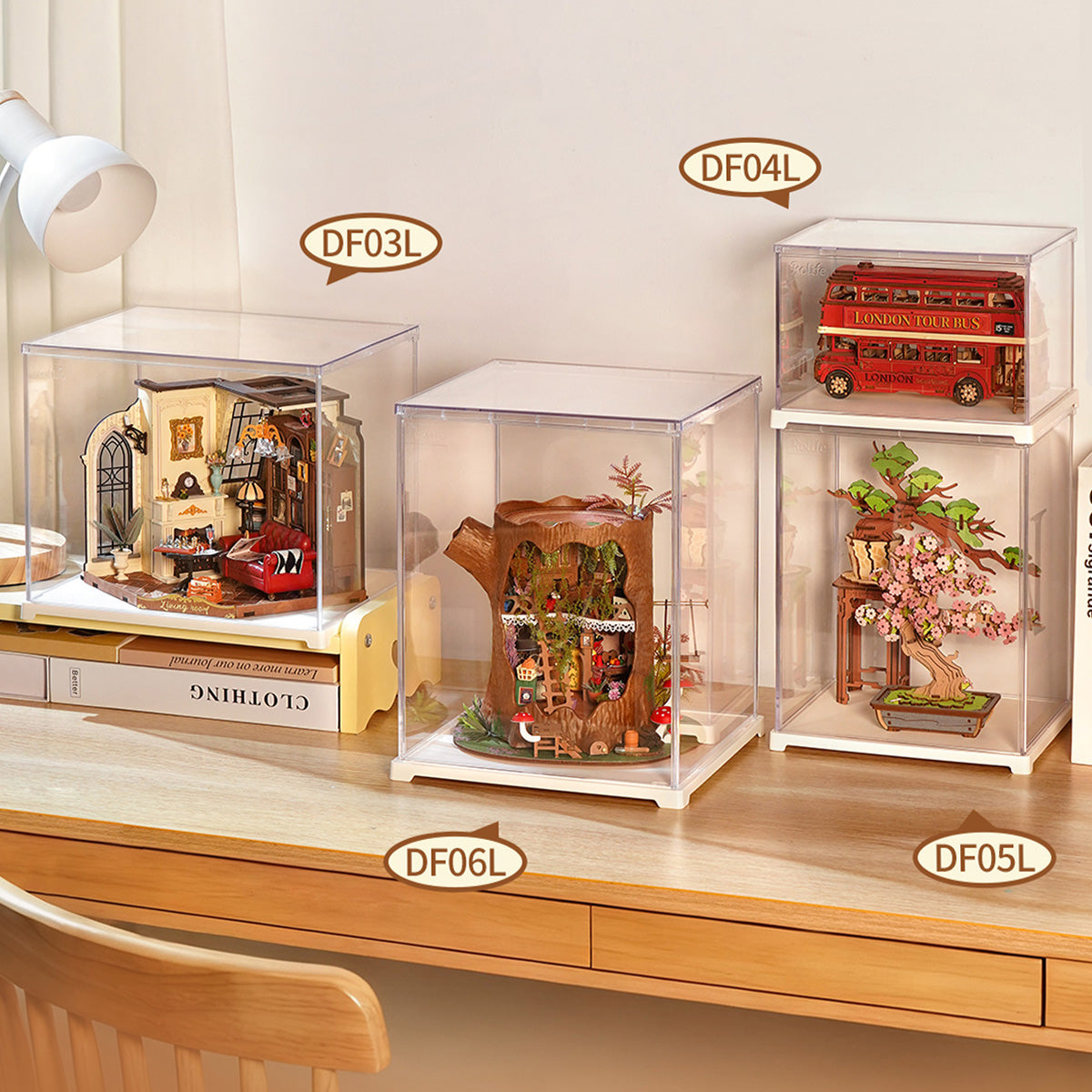DF04L vergelijking collectiegrootte met DF03L, DF04L, DF05L en DF06L displaydozen