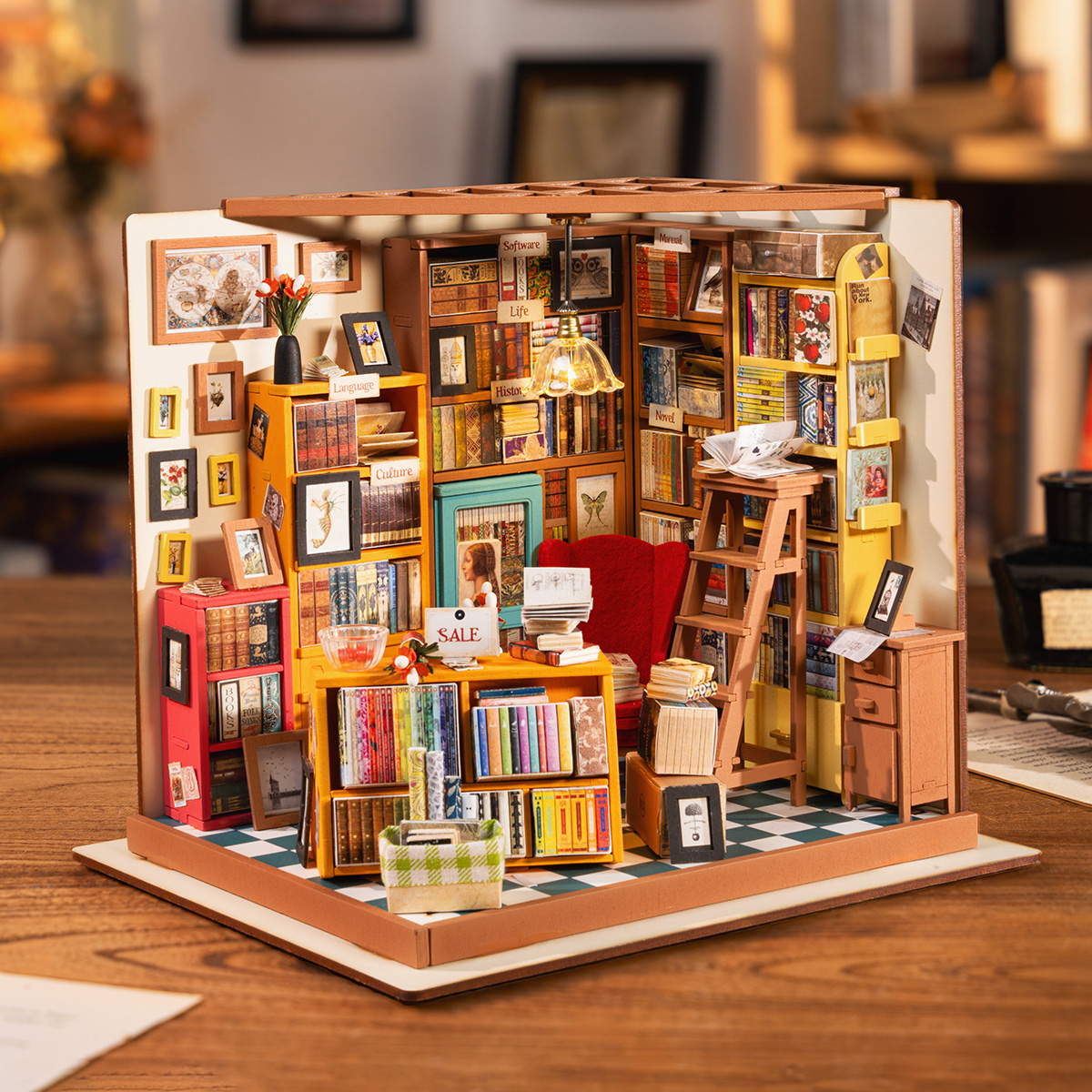 Rolife DIY miniatuur poppenhuis - Sam's Study DG102 alternatieve tafelblad display scène