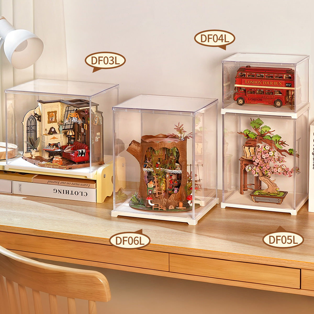 DF05L vergelijking collectiegrootte met DF03L, DF04L, DF05L en DF06L displaydozen