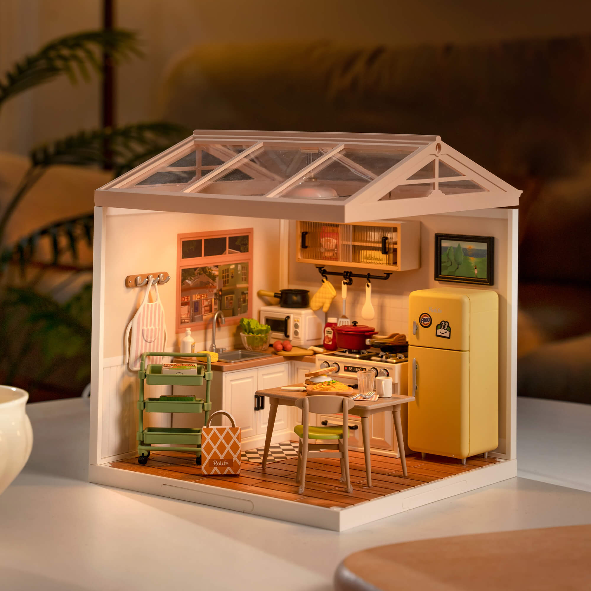 Rolife Happy Meals Kitchen Super Creator Miniatuurhuis DW008 galerij afbeelding 1