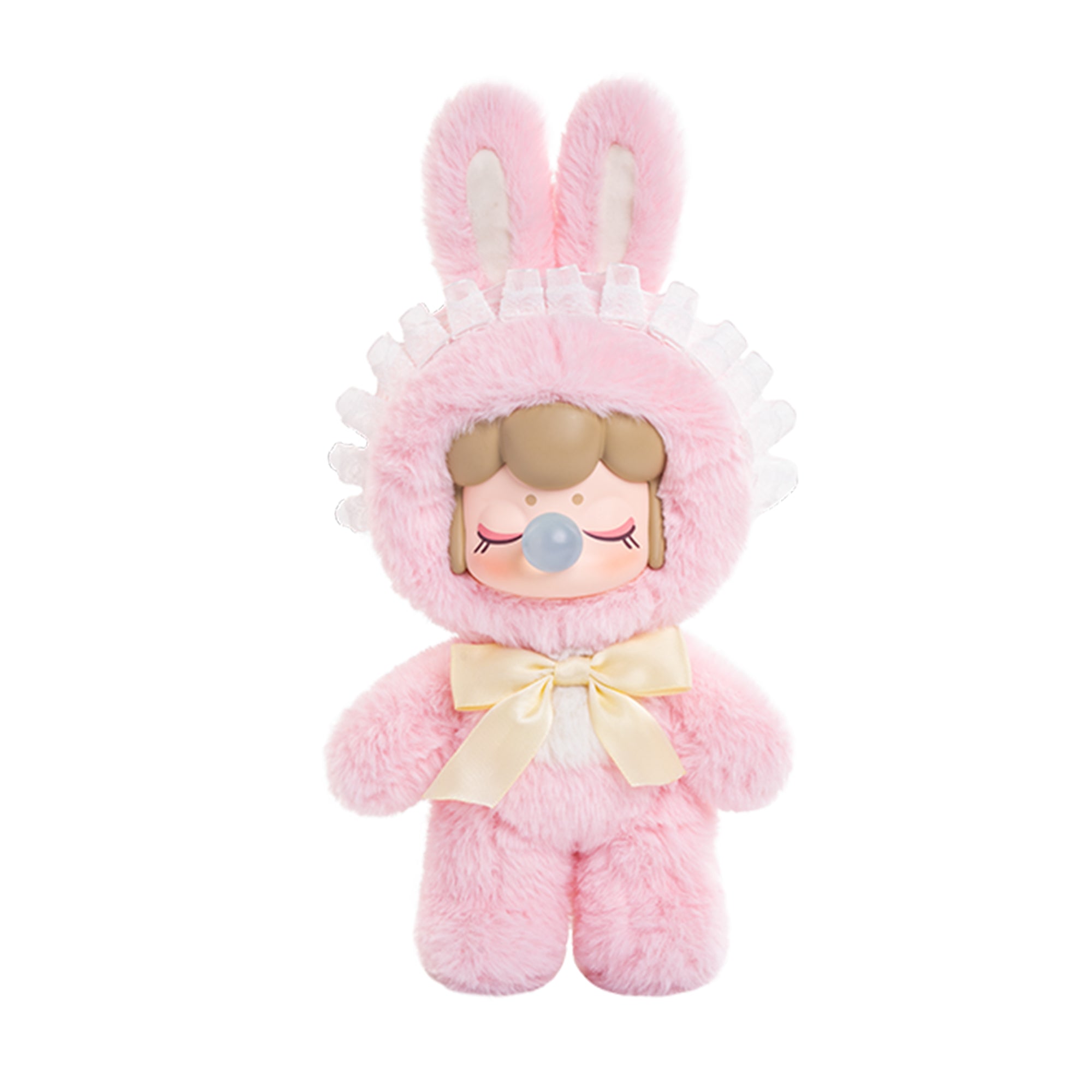 Nanci's Shining Bunny MNBXX roze konijntje pluchen pop op een witte achtergrond